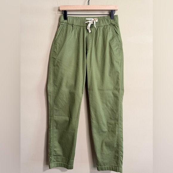 Pact Green Pullon Twill organic cotton drawstring waist pants size small - Picture 2 of 6